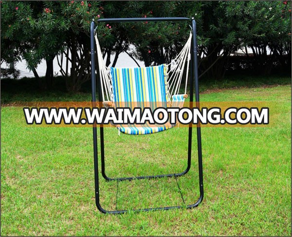 Factory Direct Outdoor Furniture Philippines Manila Striped Wrought Iron Patio Swing Chair