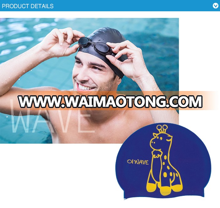 New model non-toxic kids print swimming caps silicone