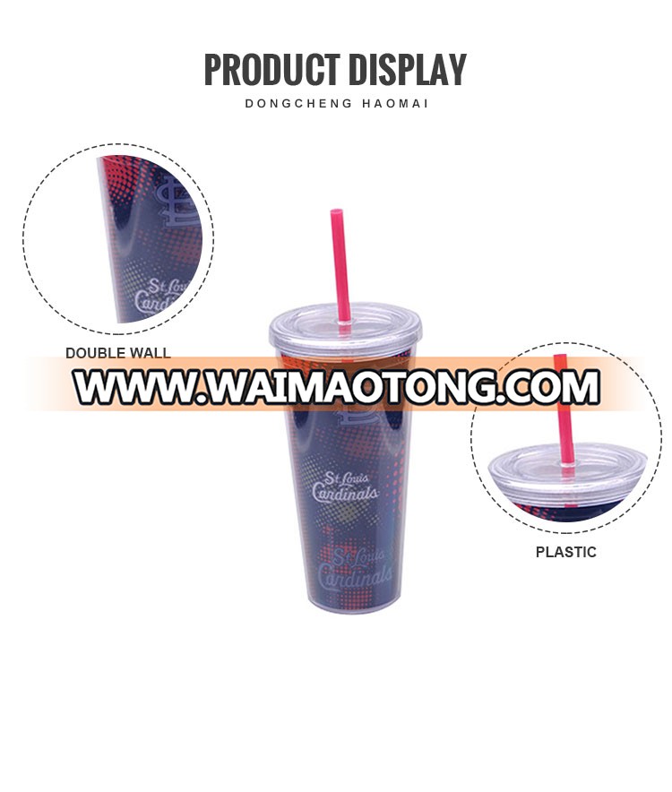 Hot Sale Kid Double Wall Sipper Plastic Mug Tumbler With Straw