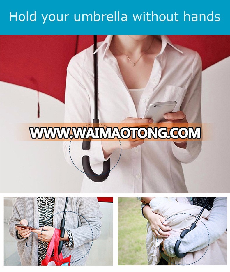 As Seen as on TV C Shape Handle Reversed Inverted Folding Umbrella