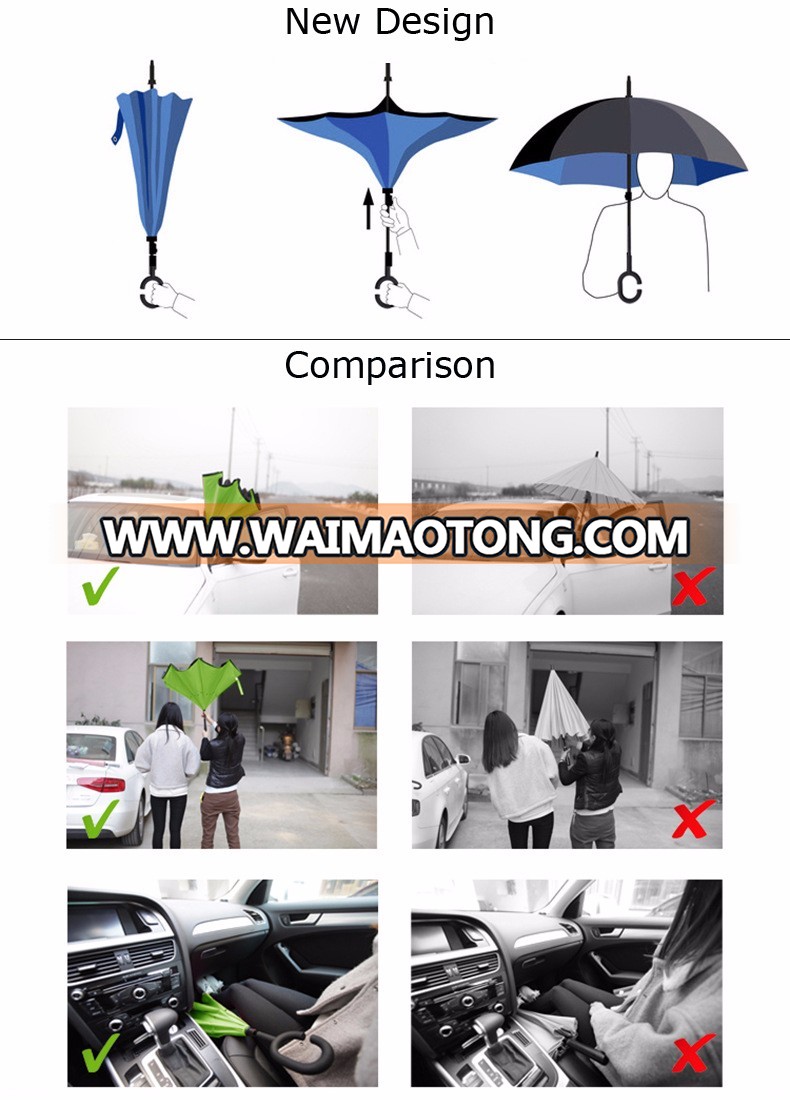 As Seen as on TV C Shape Handle Reversed Inverted Folding Umbrella