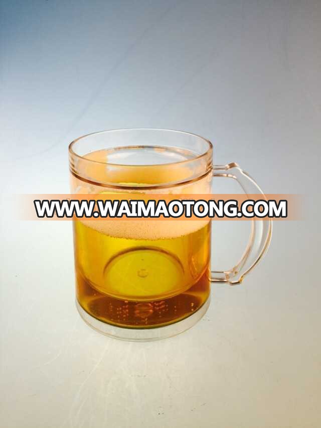 BE-006 420ml hot selling summer plastic beer ice mug with green liquid