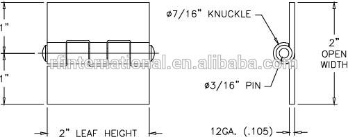 2''X2'' hot sale weld on steel me<em></em>tal gate flat hinge