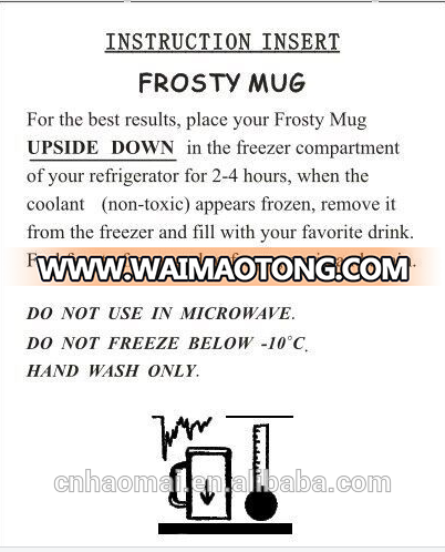 400ml Plastic freeze mug with water inside