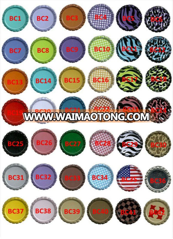 Flattened Double Sided Printed Bottle Cap for Pendants, Necklaces, Jewelry