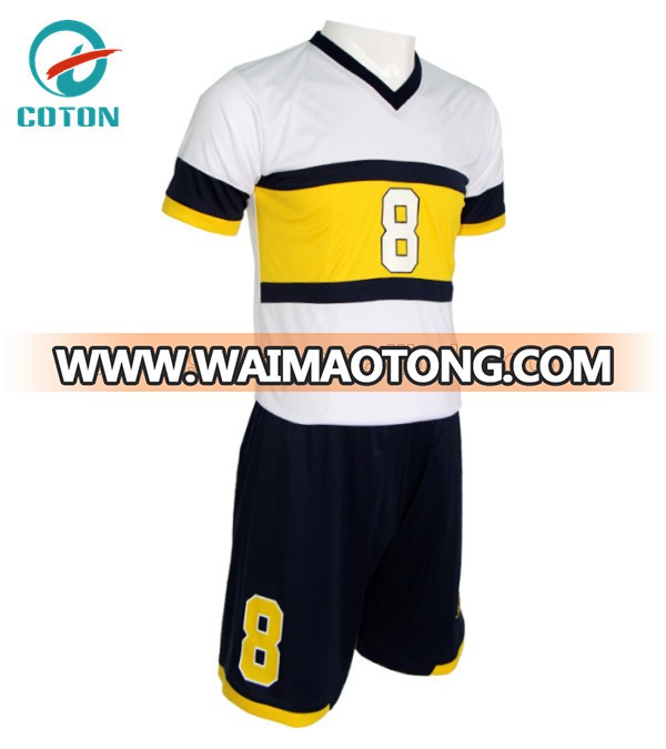 Guangzhou dry fit light weight custom maker soccer jerseys football shirt