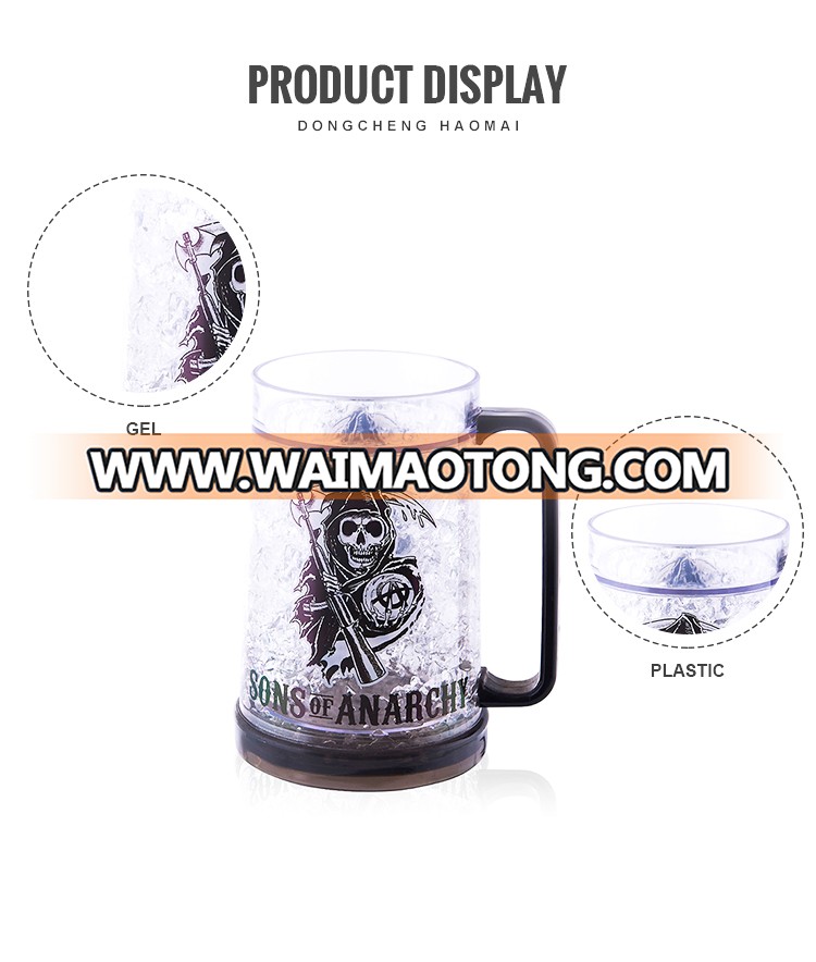 Fda Certification Clear Plastic Double Wall Gel Freezer Mug With Photos