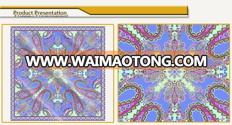 China No MOQ custom-made printed silk scarf manufacturing