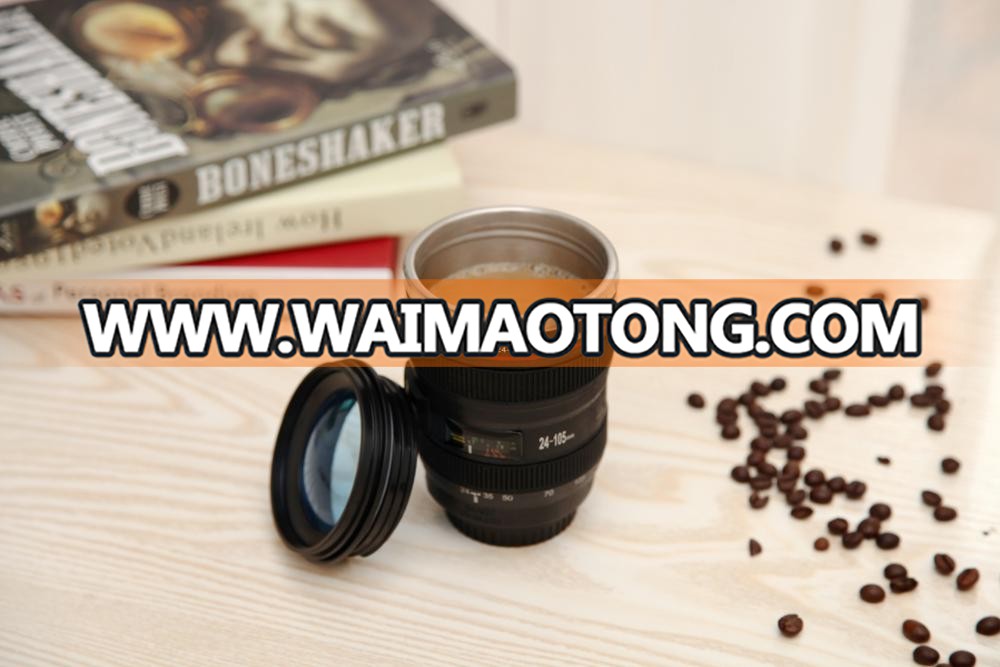 double wall coffee travel mug, stainless steel camera lens coffee mug, promotio<em></em>nal gift 13oz