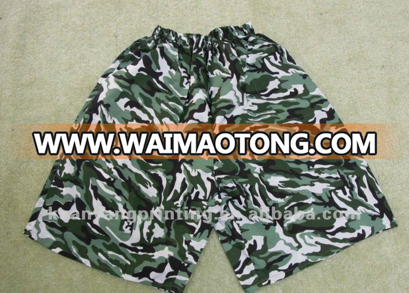 plain 32S*100D cotton nylon transfer print beachshorts