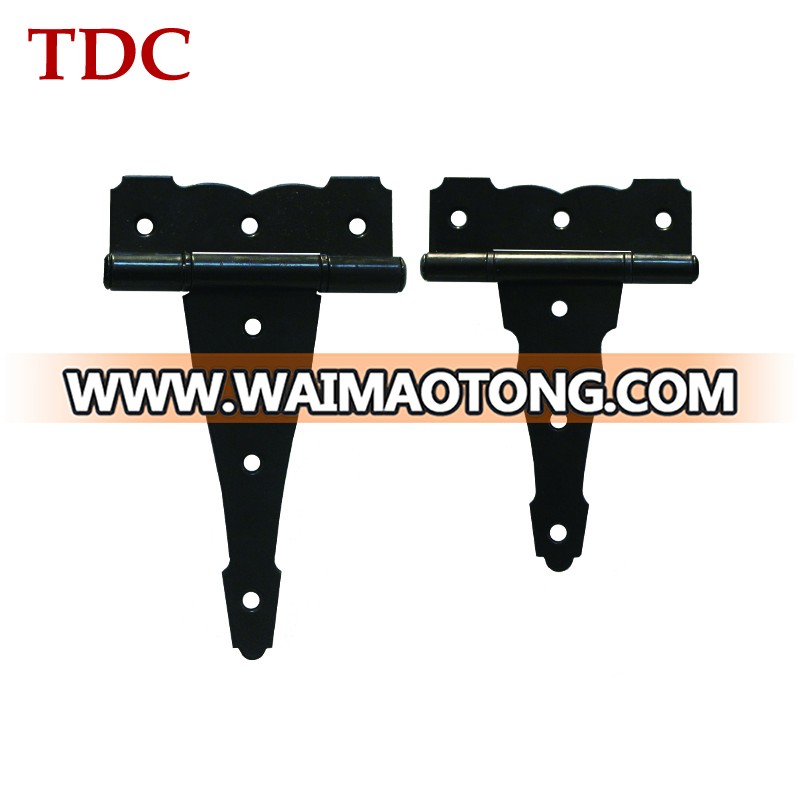 High quality ornamental black barn Tee Hinge for corrosion resistance