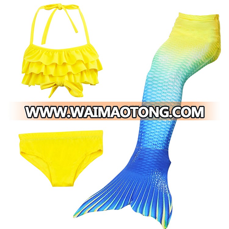 Cute Girls Mermaid Tail Bikini Set Swimwear Bath Swimming Cosplay Costume