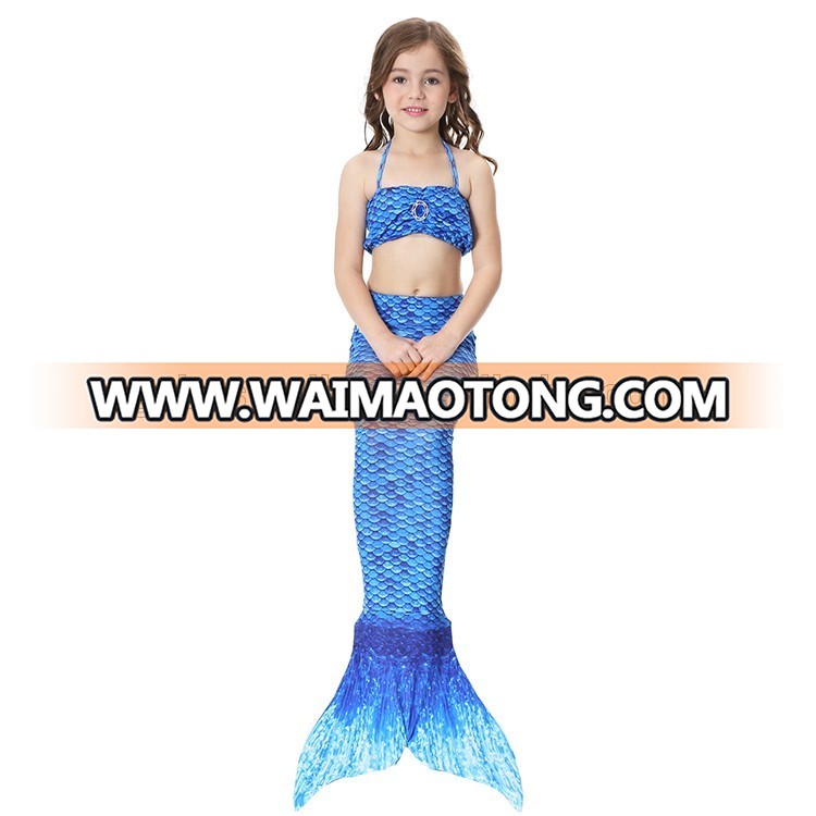 Costumes Children Swimsuit Mermaid Separate Bikini 3 pieces Swimwear 10 Color Available