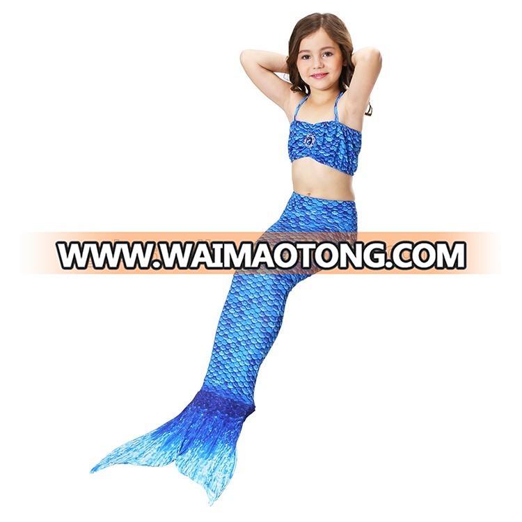 Costumes Children Swimsuit Mermaid Separate Bikini 3 pieces Swimwear 10 Color Available