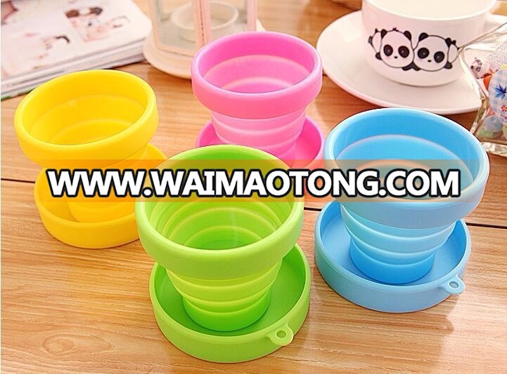 Travel mini Silicone water cup, beer mugs, Foldable Rinsing mug