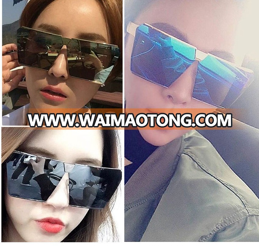 2017 New Fashion Square Sunglasses Retro Big Oversized Sunglasses Women Men Mirror Sun Glasses CA4965