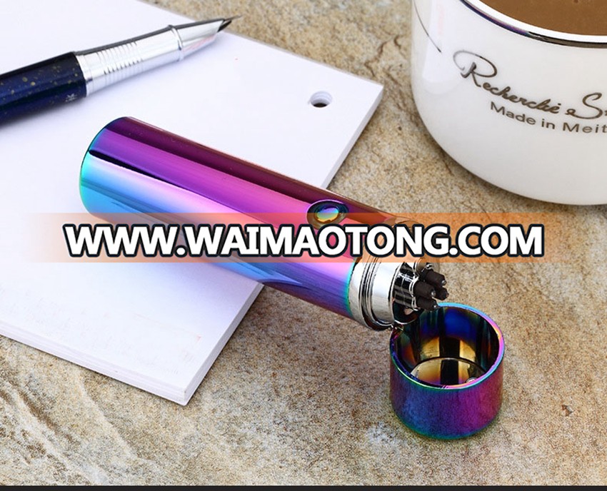 New me<em></em>tal double arc Cigar Lighter Cigarette Usb Electric Plasma Beam Windproof Flameless Rechargeable Lighter for Smoker CA5167