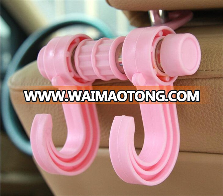 Double Auto Car Back Seat Headrest Hanger Holder Hooks Clip For shopping Bag Coat Grocery Automobile Interior Accessories CA5534