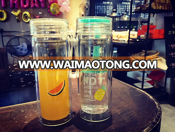 Retail Glass water bottle, Filter water bottle with infuser