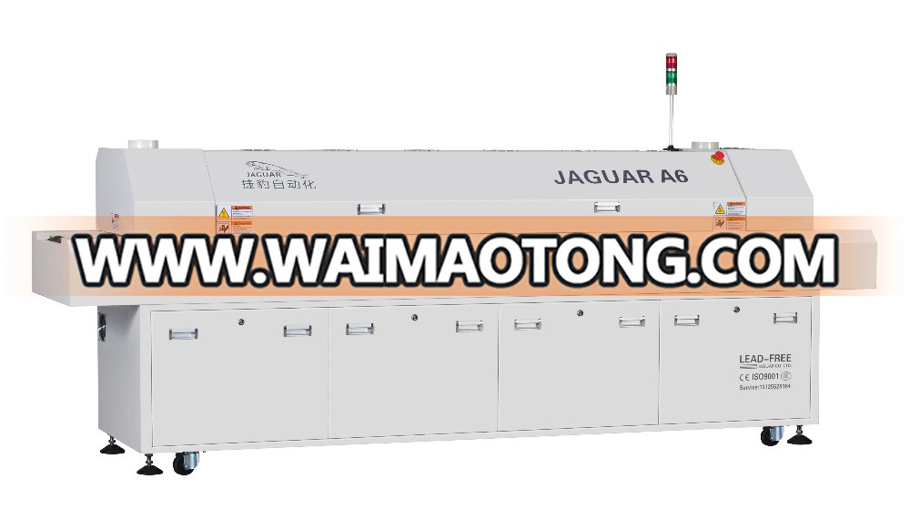 Automatic 6 zo<em></em>nes lead-free reflow oven with JAGUAR patent heating technology